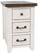 Jofran Inc. Madison County Harris Barnwood Power Chairside Table with Vintage White Base-0