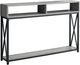Monarch Specialties Inc. Grey 48"L Open Shelve Hall Console Table with Black Metal Frame-0