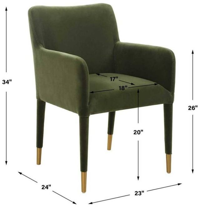 Uttermost® Conifer Moss Dining Arm Chair-2