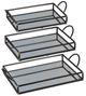 A & B Home Ashlyn 3-Piece Black Square Decorative Tray Set-0