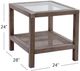 Bassett Mirror Calum Glass Top End Table with Driftwood Gray Base-1