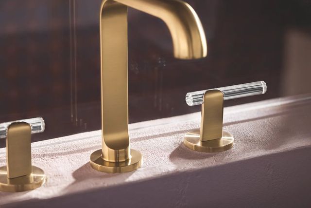Brizo Roccesco™ Brilliance® Luxe Gold® 2" Widespread Lavatory Lever Handle Kit-1