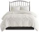 Olliix by Madison Park White King/California King Viola 3 Piece Tufted Cotton Chenille Damask Duvet Cover Set-0