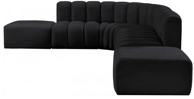 Meridian Furniture Arc 7-Piece Black Velvet Sectional-1