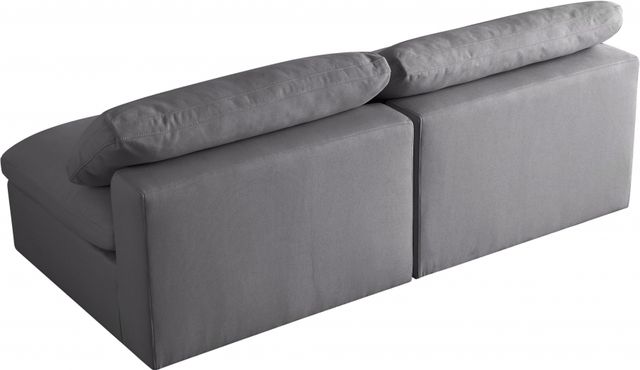 Meridian Furniture Serene Grey Linen Fabric Deluxe Cloud Modular Armless Sofa-1