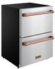 Thor Kitchen® Gordon Ramsay 24" 5.4 Cu. Ft. Stainless Steel Under-Counter Outdoor Freestanding Freezer Drawer with Rose Gold Handle-2
