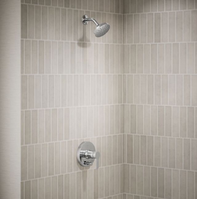 KOHLER® Pitch® Rite-Temp® Polished Chrome Shower Trim Kit with Push-Button Diverter, Less Showerhead-1