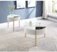 ACME Furniture Bodfish White Top End Table with Natural Base-3