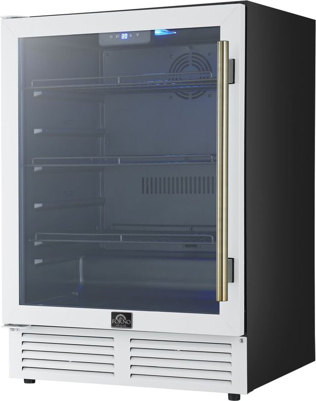 FORNO® Frescolino Series Alta Qualita 24" 4.8 Cu. Ft. Fingerprint Resistant White Beverage Center -2