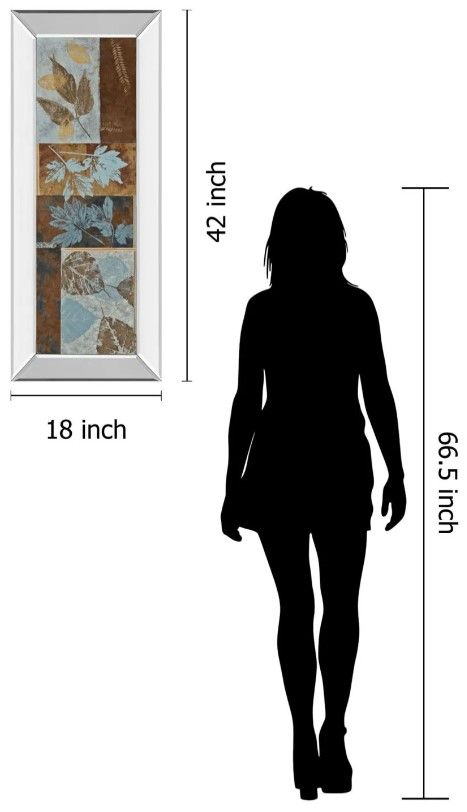Classy Art Blue Fusion Panel Il by Jeni Lee Mirror Framed Wall Art-2