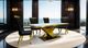 Furniture of America® Palazzo 7-Piece Gold Dining Table Set with Black Chairs-0