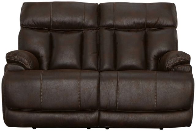Flexsteel® Clive Clove Brown Power Reclining Loveseat with Power Headrests and Lumbar-1