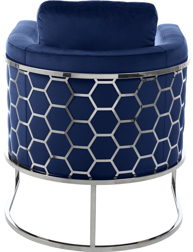 Meridian Furniture Casa Navy/Chrome Velvet Chair-1