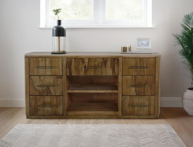 International Furniture Direct Balam Stained Brown Console-1