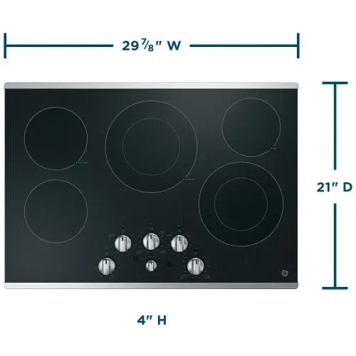 GE® 30" Stainless Steel Electric Cooktop-1