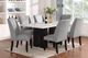 New Classic® Home Furnishings Faust White Faux Marble Top Dining Table with Espresso Base-1