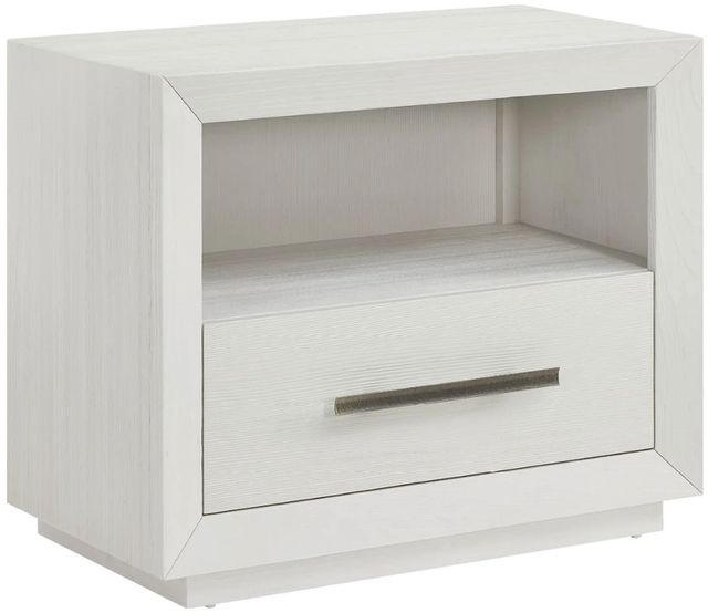 Universal Explore Home™ Oasis White Sandblasted Quartered Pine 34" Shoreline Nightstand-0