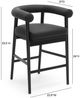 TOV Furniture Spara Black Vegan Leather Counter Stool-2