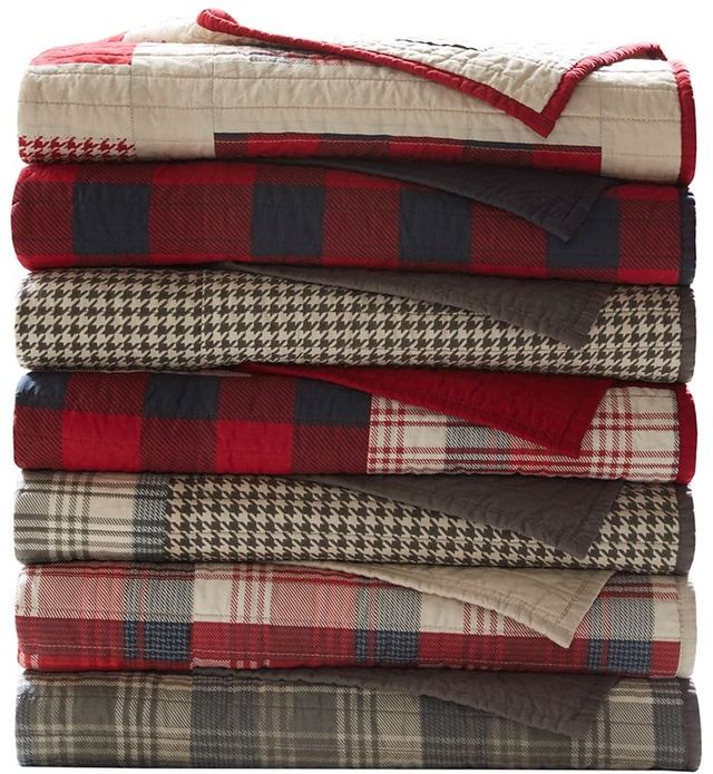 Olliix by Woolrich Red Tasha Quilted Throw Blanket-2