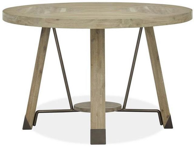 Magnussen Home® Ainsley Cerused Khaki Round Dining Table-0