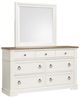 Magnussen Home® Kingston Cerused Nutmeg/Whisper White Drawer Dresser with Landscape Mirror-0
