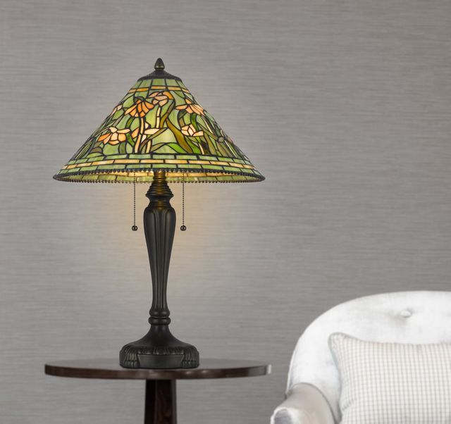 CAL Lighting & Accessories Tiffany Bronze Table Lamp-3