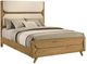 Coaster® Bennett Cream/Light Oak Eastern King Upholstered Panel Bed-3
