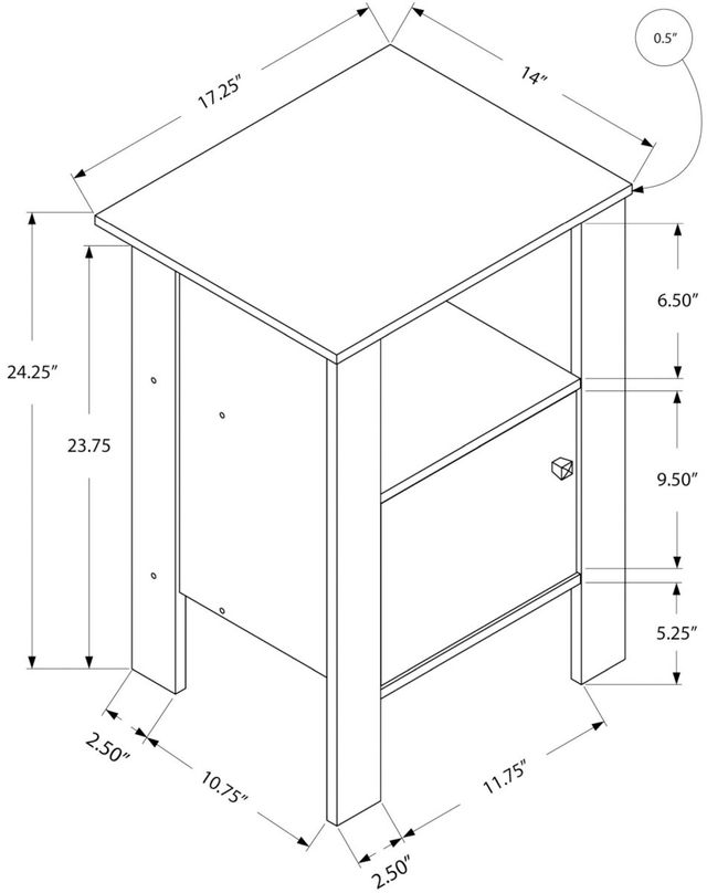 Monarch Specialties Inc. Oak Accent Table-3