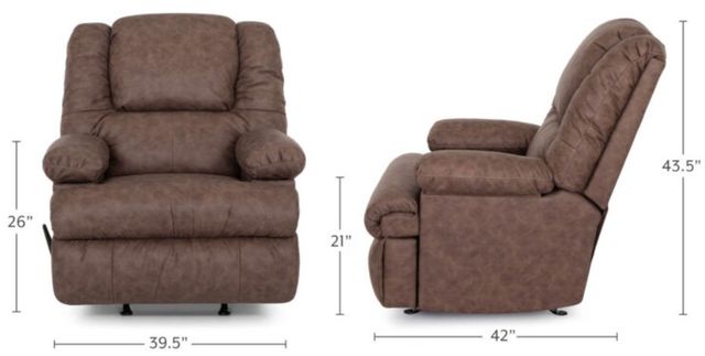 Franklin™ Clayton Easter Mocha Manual Rocker Recliner with Storage Arms-2