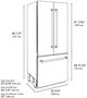 ZLINE Autograph Edition 36 " 19.6 Cu. Ft. Stainless Steel with Graphite Gray Interior and Champagne Bronze Helix Handles French Door Built-In Bottom Freezer Refrigerator with Water Dispenser and Ice Maker -1