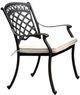 Furniture of America® Charissa Antique Black/Beige Fabric/Metal Outdoor Dining Arm Chair-0