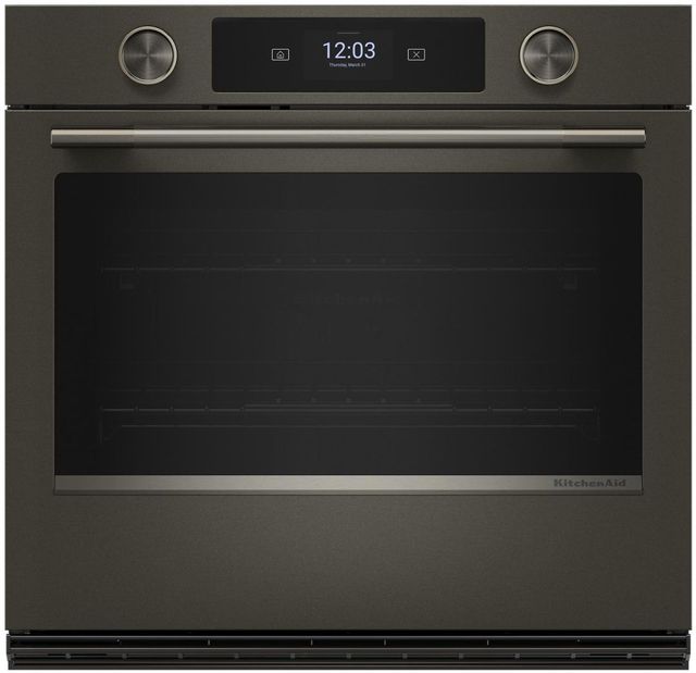 KitchenAid® 30" Black Ore Smart Single Electric Wall Oven with Intelligent Cooking Camera-1