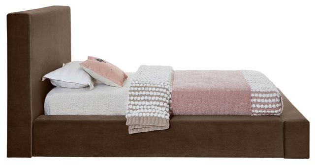 Meridian Furniture Dorian Brown Twin Upholstered Panel Bed-2