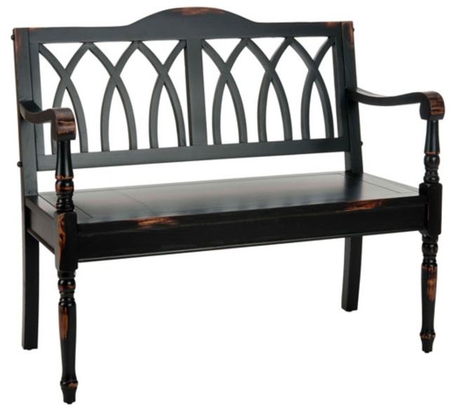 Safavieh Benjamin Distressed Black Bench-0