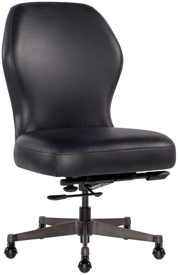 Hooker® Furniture EC Bali Charcoal Leather Executive Swivel Tilt Chair-0