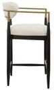Uttermost® Moxie Matte Black/Off-White Counter Stool with Brushed Brass Accent-4