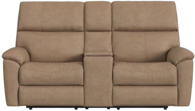 Flexsteel® Customizable Porter Leather Power Reclining Loveseat with Console, Power Headrest and Lumbar-3