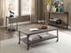 ACME Furniture Gorden Weathered Oak Coffee Table with Antique Nickel Frame-1