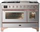 Ilve® Majestic III 48" Stainless Steel Pro Style Dual Fuel Natural Gas Range with Griddle and Copper Trim-0