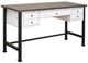 International Furniture Direct Pueblo Brown Desk and Black Base-0