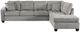 Homelegance® Emilio 3-Piece Gray L-Shape Sectional with Ottoman-3