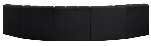 Meridian Furniture Arc 5-Piece Black Vegan Leather Sectional-3