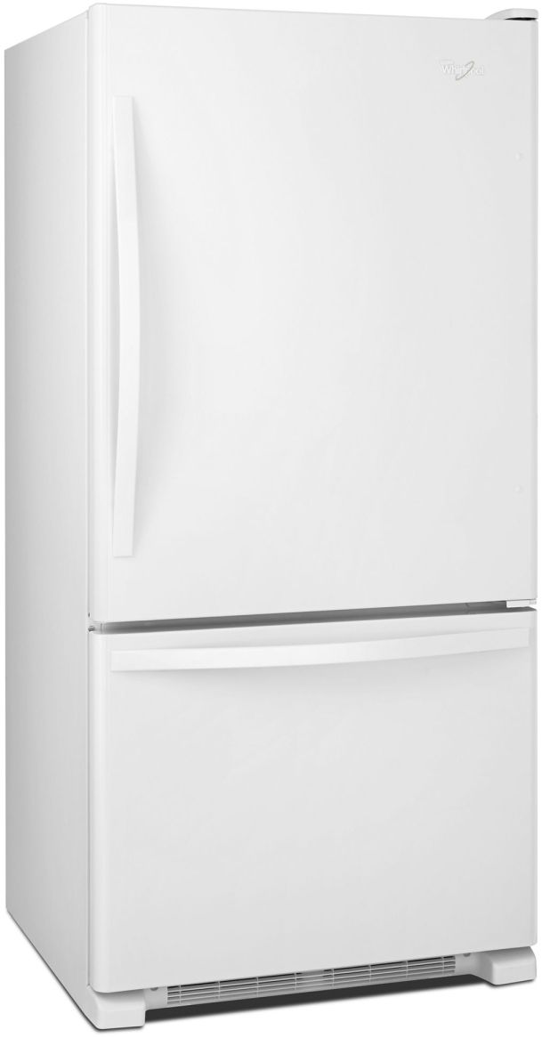 Whirlpool® 30" 18.7 Cu. Ft. White Bottom Freezer Refrigerator with SpillGuard™ Glass Shelves-3