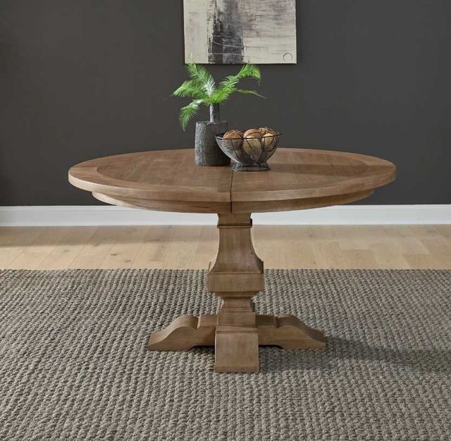 Liberty Furniture Haven Hills Camel Beige Pedestal Dining Table-2