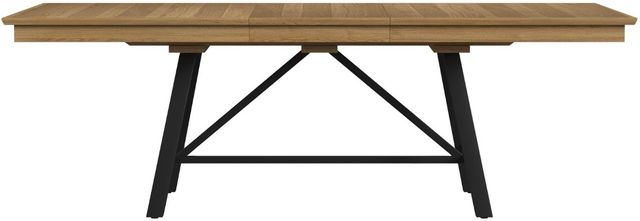 Intercon Newport Natural Oak Dining Table with Black Trestle Base-3