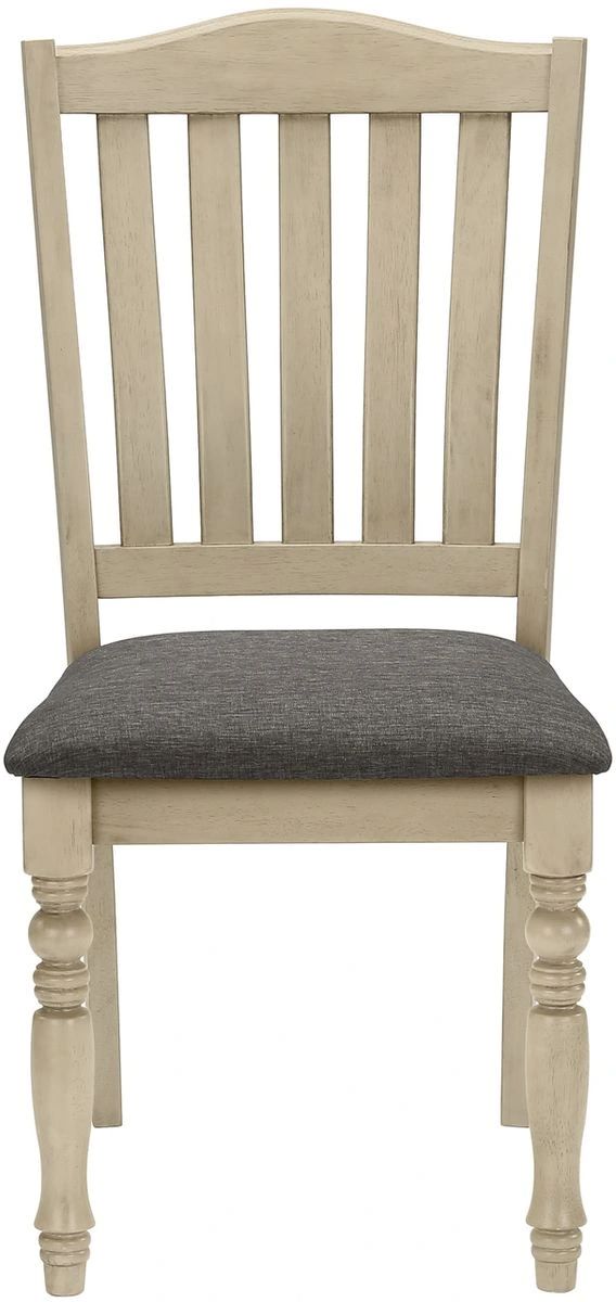 Monarch Specialties Inc. 2-Piece Antique Grey/Linen-Look Grey Side Chair Set-2