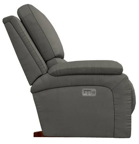 La-Z-Boy® Greyson Blue Grey Leather Power Rocking Recliner with Headrest-2