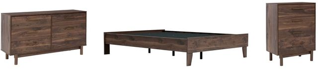 Signature Design by Ashley® Calverson 3-Piece Mocha Queen Platform Bed Set-0
