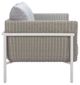 Zuo® Modern Frais Gray/White Aluminum Fabric Outdoor Loveseat-2