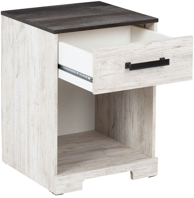 Signature Design by Ashley® Shawburn Charcoal Gray/Whitewash Nightstand-2